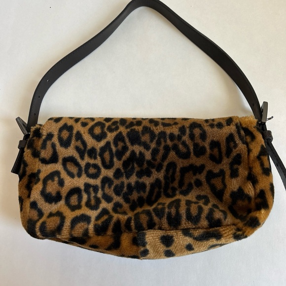 Vintage Leopard Print Faux Fur Shoulder Bag - Picture 3 of 5